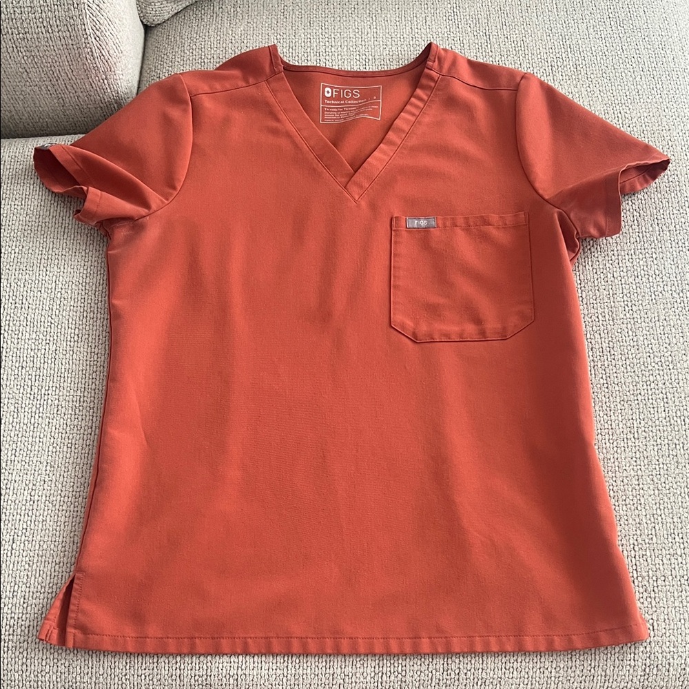 Figs Terracotta Scrub Top